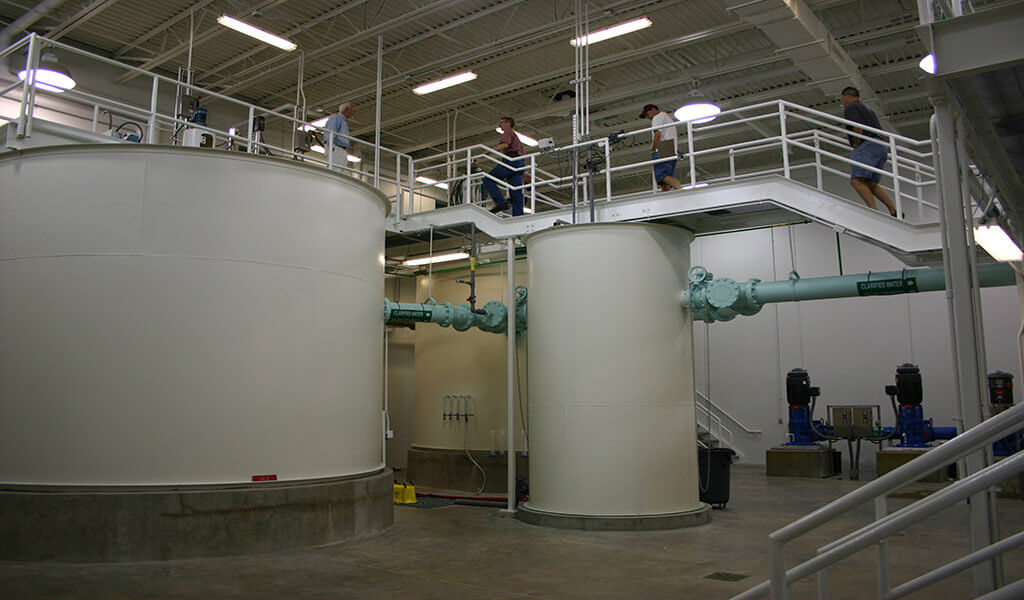 inside view of new water treatment plant